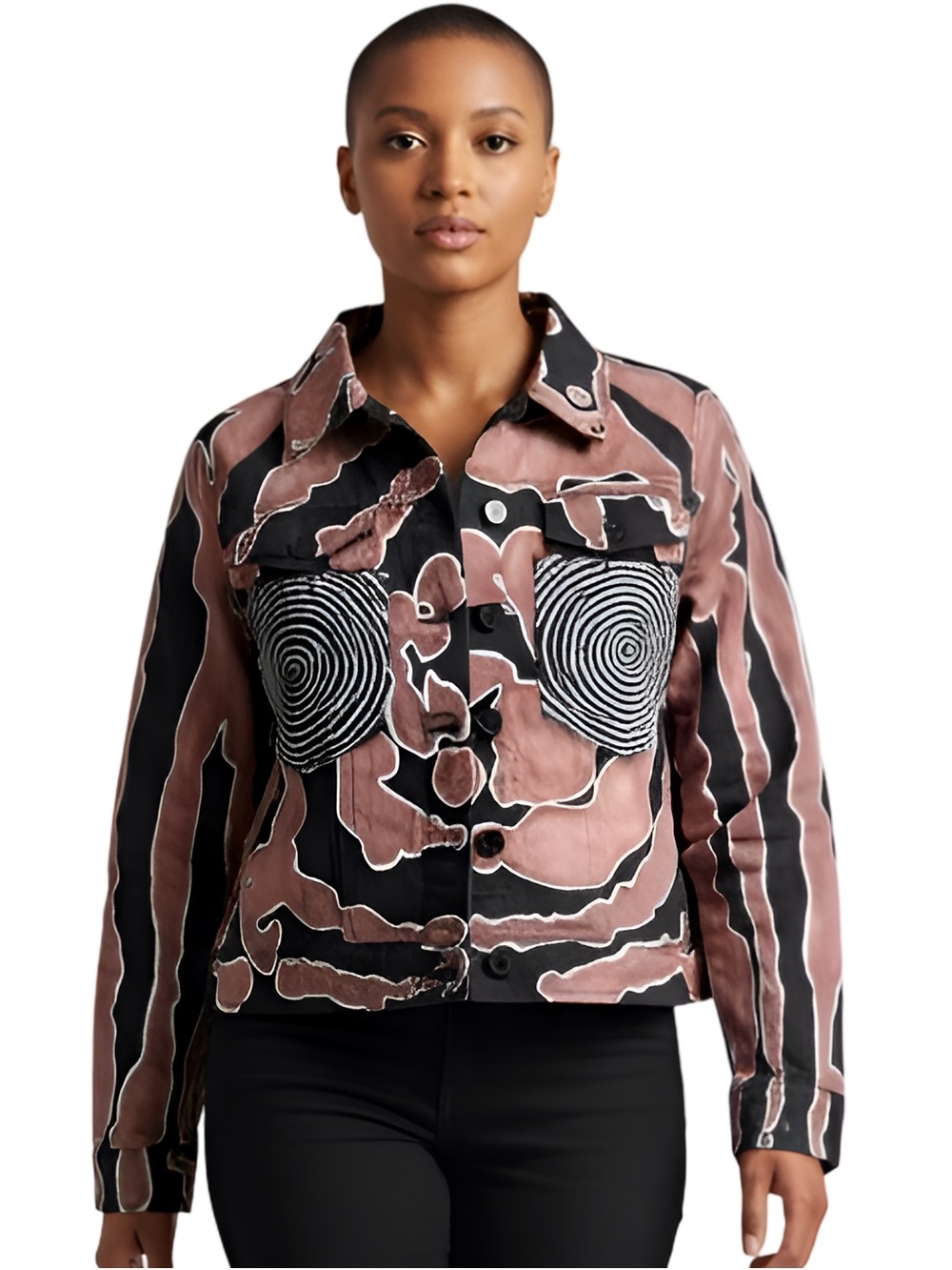 One-of-One Hand-Painted Abstract Denim Jacket